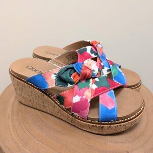 Women's Floral Print Bowdacious Corky's Footwear Wedges Size 8 NWT